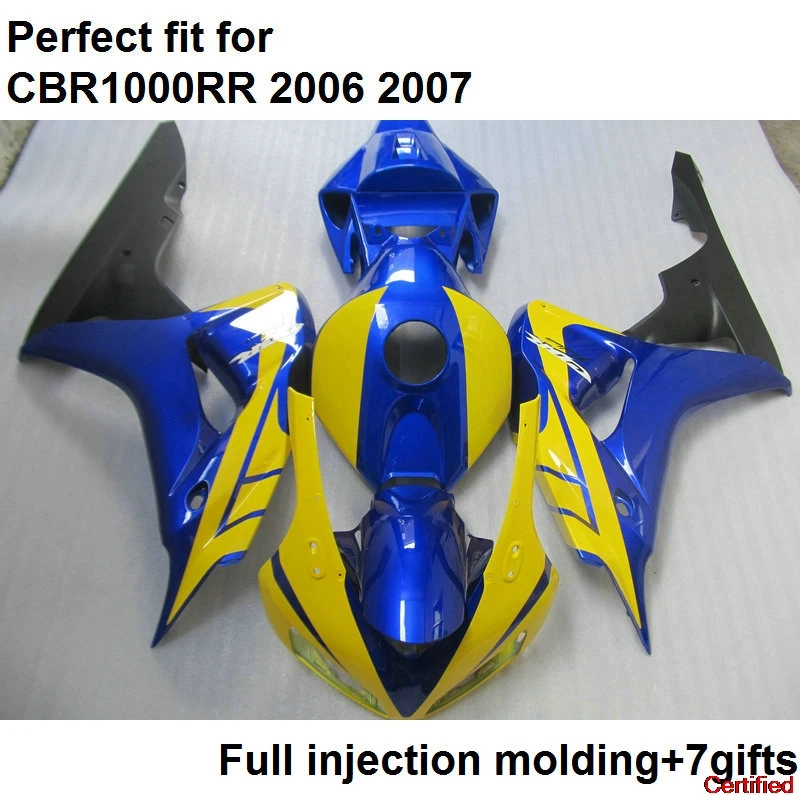 

Injection ABS Full Fairing Kit Fit For Honda Yellow Blue Black CBR1000RR 06 07 Fairings Set CBR 1000RR 2006 2007 NV14