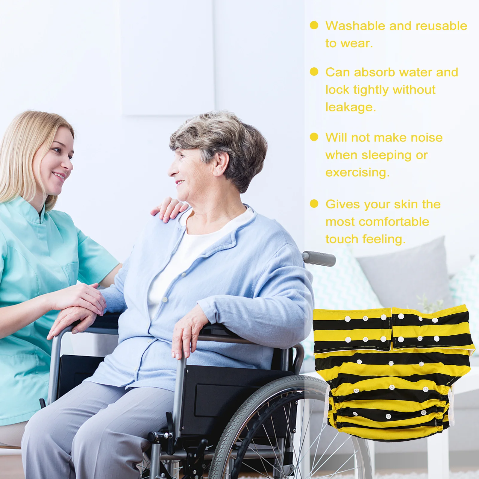 1 قطعة حفاضات الكبار قابلة لإعادة الاستخدام مانعة للتسرب حفاضات القماش قابل للتعديل لحماية سلس البول بين عشية وضحاها سراويل صحية قابلة للغسل