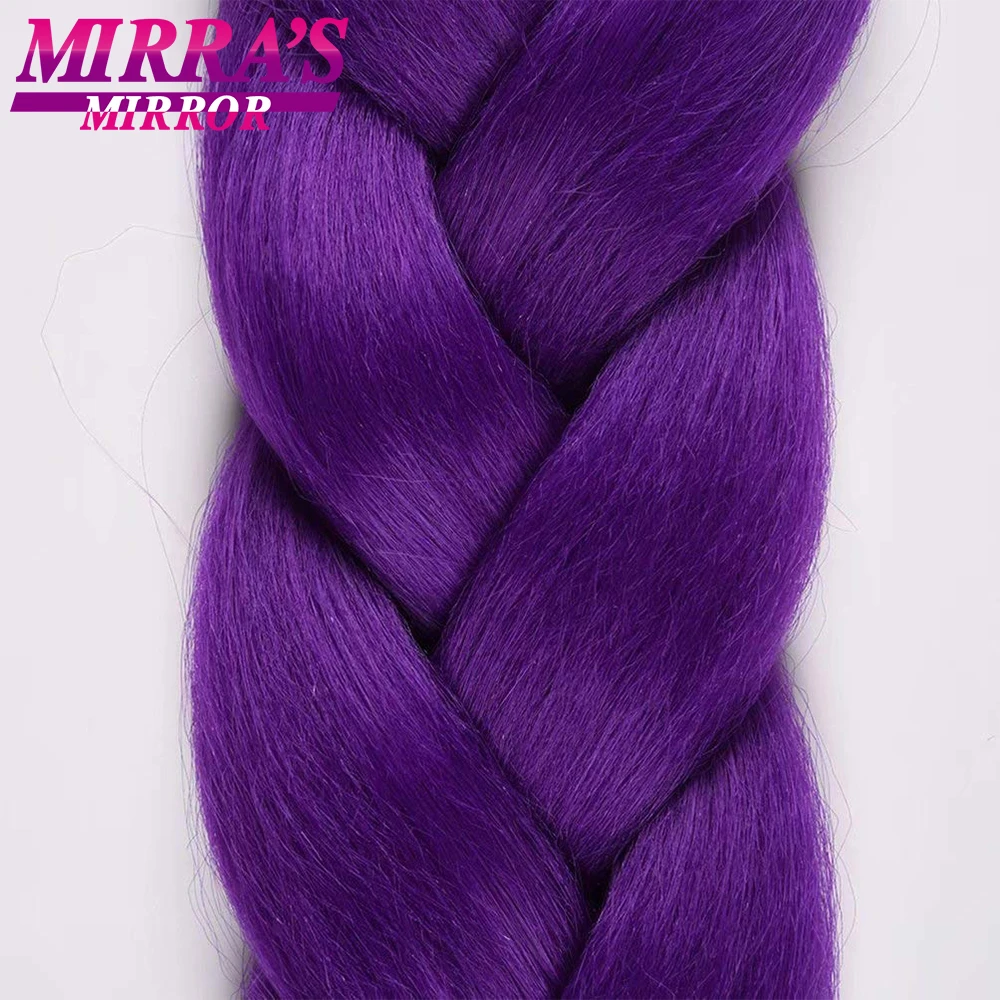 الأرجواني وصلات شعر للضفائر 24/41 بوصة طويلة جامبو جديلة الشعر ياكي الملمس الوردي الأحمر جدائل شعر صناعية تأثيري الشعر #2