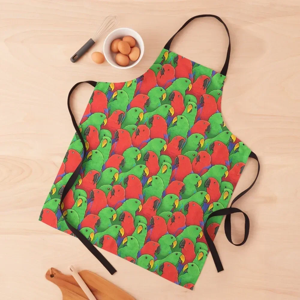 Male and Female Eclectus Parrots Apron Manicurists women's work work ladies Utensils For Kitchen Apron