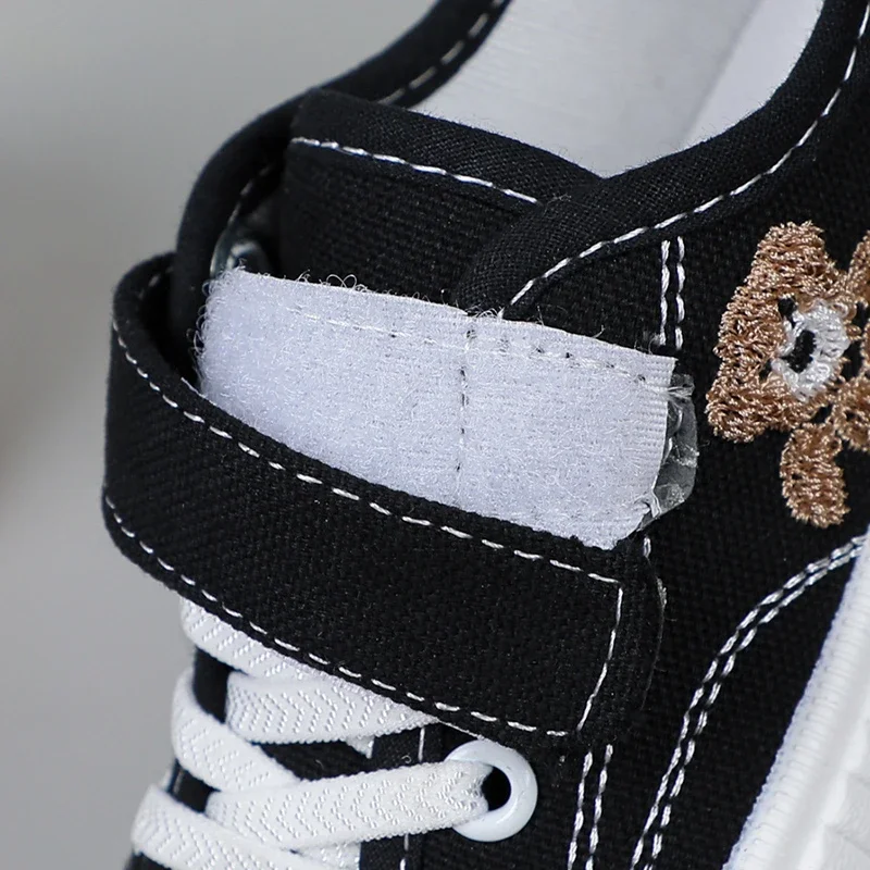 Kinder Segeltuchschuhe Frühling Herbst Weiße Stickerei Cartoon Jungen und Mädchen Einzelschuhe Rosa Weiche rutschfeste Kinder Freizeitschuhe – Detail 5
