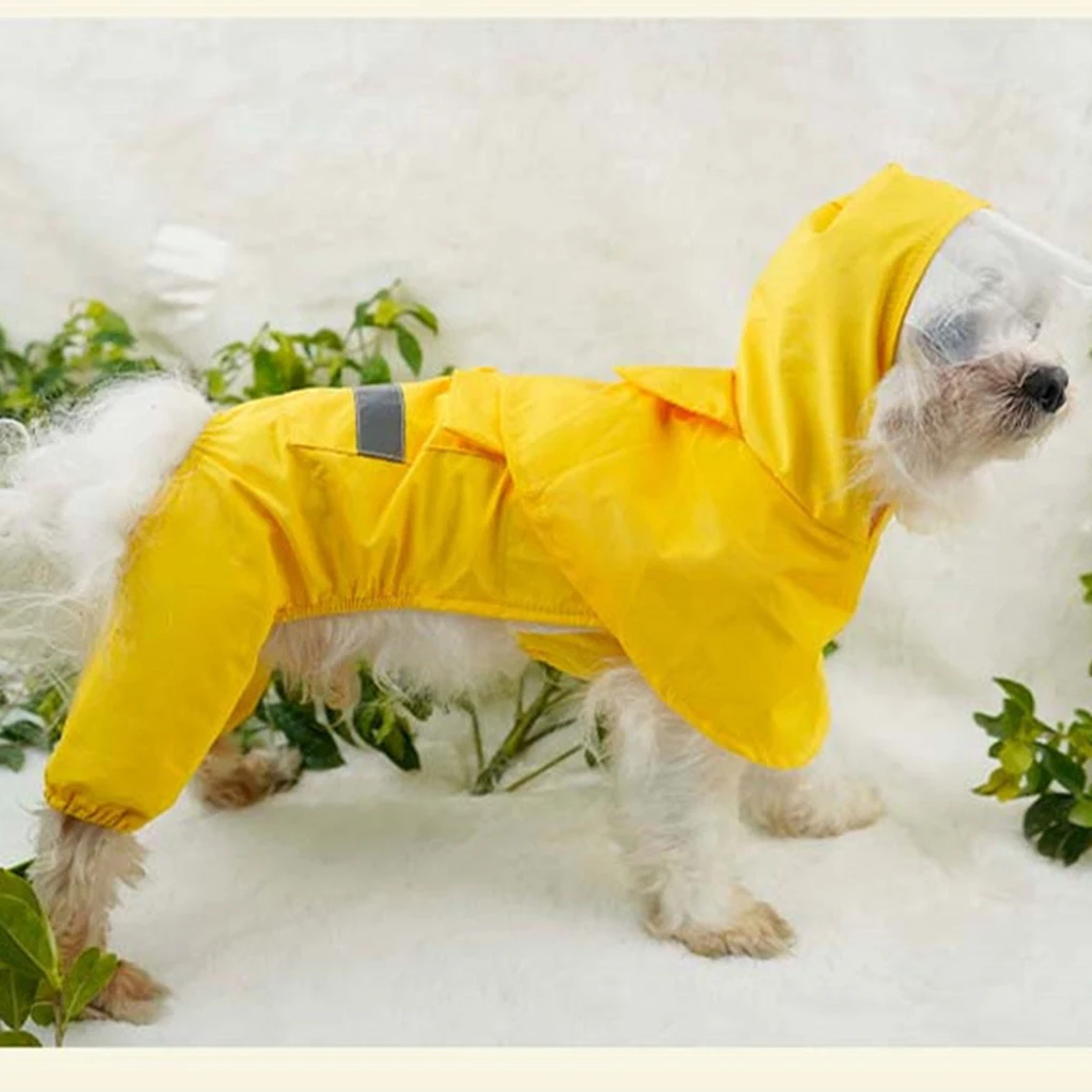 Comfy Pet Raincoat Medium Large Rain Coat Waterproof Jacket Fashionable Outdoor Puppy Clothes Summer Winter Hoodie S - view 5