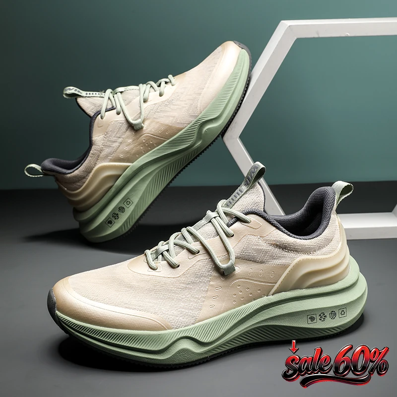 Platform Athletic Sneakers Breathable Mesh Non Slip Comfort Running Shoes Men Women Jogging Training Outdoor Sport Footwear