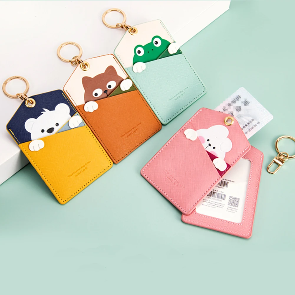 

Cute Cartoon PU Leather High Quality Credit Card ID Badge Holder Bus Pass Case Cover Card Case Key Holder Luggage Tag Trinket