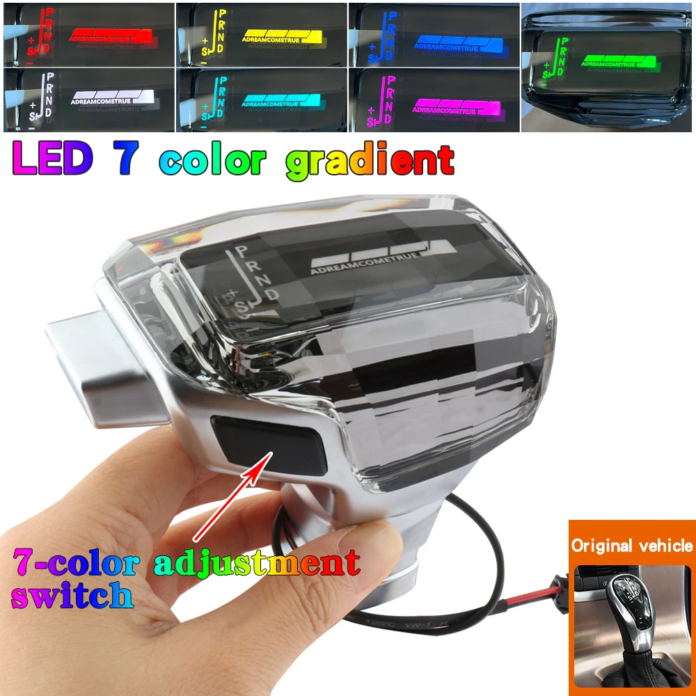 

For Volvo S60 S80 V40 V60 V70 XC60 XC70 LED crystal Gear shift knob Gear stick Luminous refit Gearbox handle Car Accessories