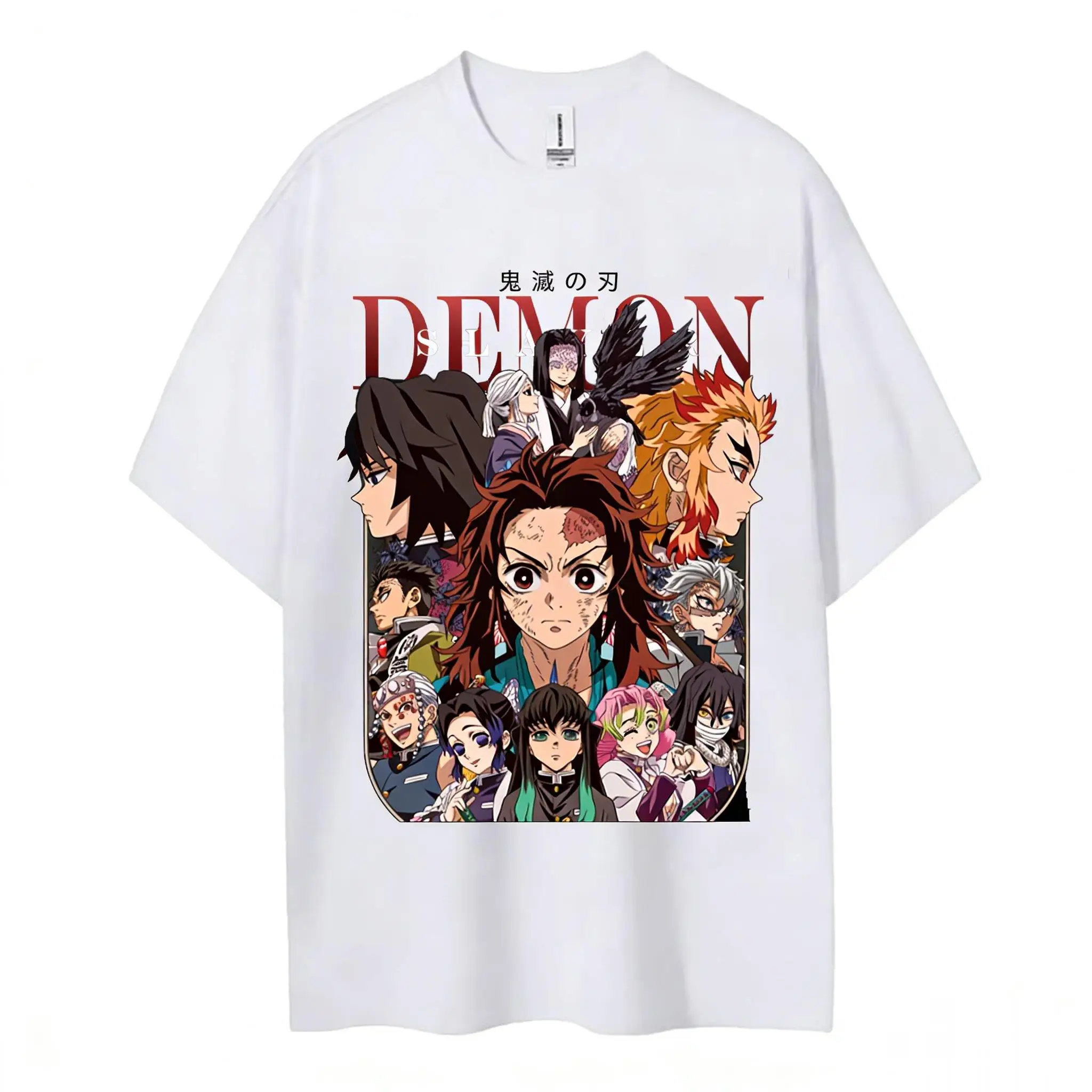 Kimetsu No Yaiba Demon Slayer Anime T-Shirt 2026 Sommer Kurzarm T-Shirt Männer Frauen Übergroßes lässiges Top Grafikdruck Streetwear