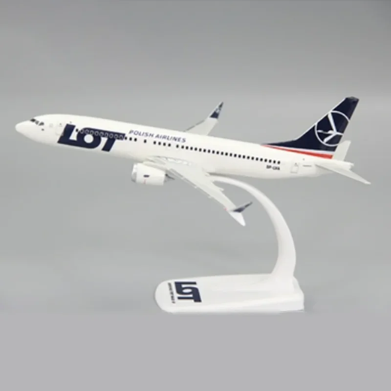 1:200 Scale B737MAX8 B737 LOT POLISH Airlines ABS Plastic Airplane Model Toys Aircraft Plane Model Toy Assembly Resin