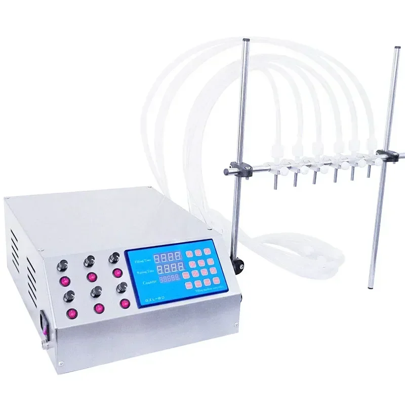ماكينة تعبئة المضخة التمعجية CE ، GZL-80 0.3-500 مل/دقيقة مع 6 فوهات ماكينة تعبئة العطور ماكينة حشو الحبر