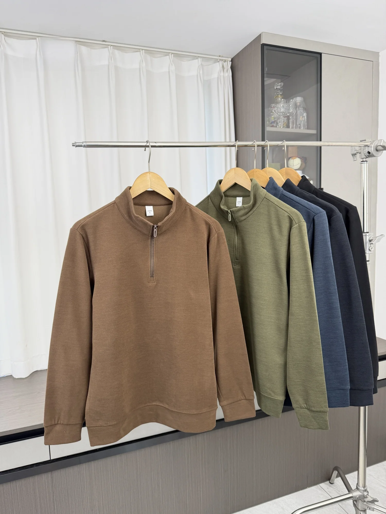 Outdoor Luxury Comfortable Skin-friendly Men's Casual Hoodie Half Zipper Elastic Autumn Winter Fashionable Streetwear