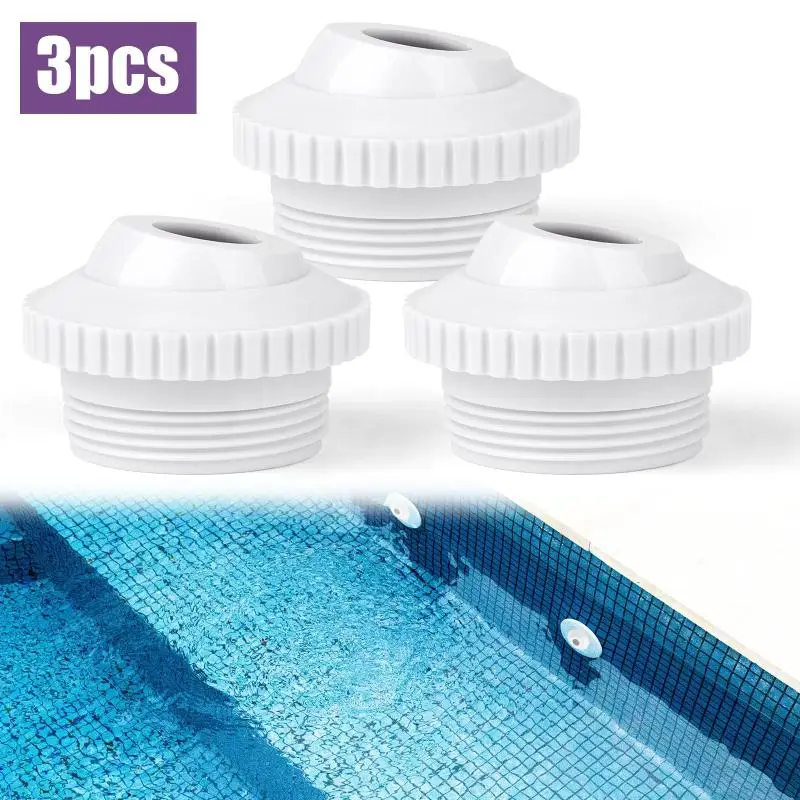 3Pcs Pool Return Jet Nozzle 3/4 Inch Open Directional Flow Inlet Fitting 1-1/2