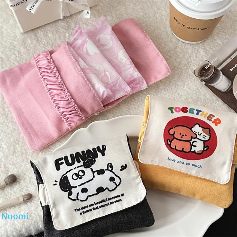 

Cute Animal Large Capacity Women's Portable Sanitary Napkin Bags Sundries Storage Bags Girly Heart Cosmetic Bag Coin Purse Gifts