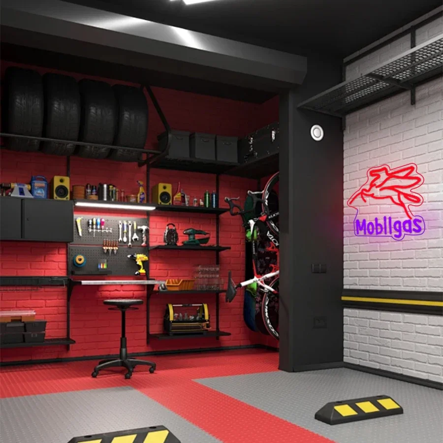 علامة النيون البنزين لمحطة الوقود علامة Led شخصية للرجل Cve النيون تسجيل للمرآب ، متجر إصلاح السيارات ، هدية عيد ميلاد #3