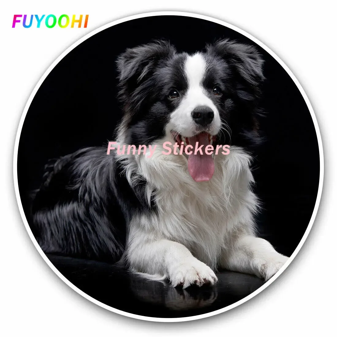 FUYOOHI Play Stickers Fashion Black Border Collie Farm Dog Puppy  Decal Car Sticker for Auto Decors on Bumper Rear Window Laptop