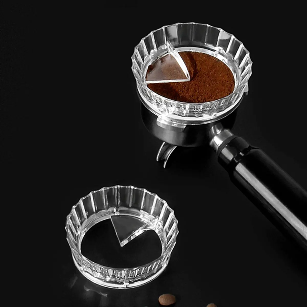 ABKB Coffee Powder Ring Espresso Machines Transparent Anti-Fly Powder Collecting Ring Coffee Handle Anti-Fly Powder Ring 51MM