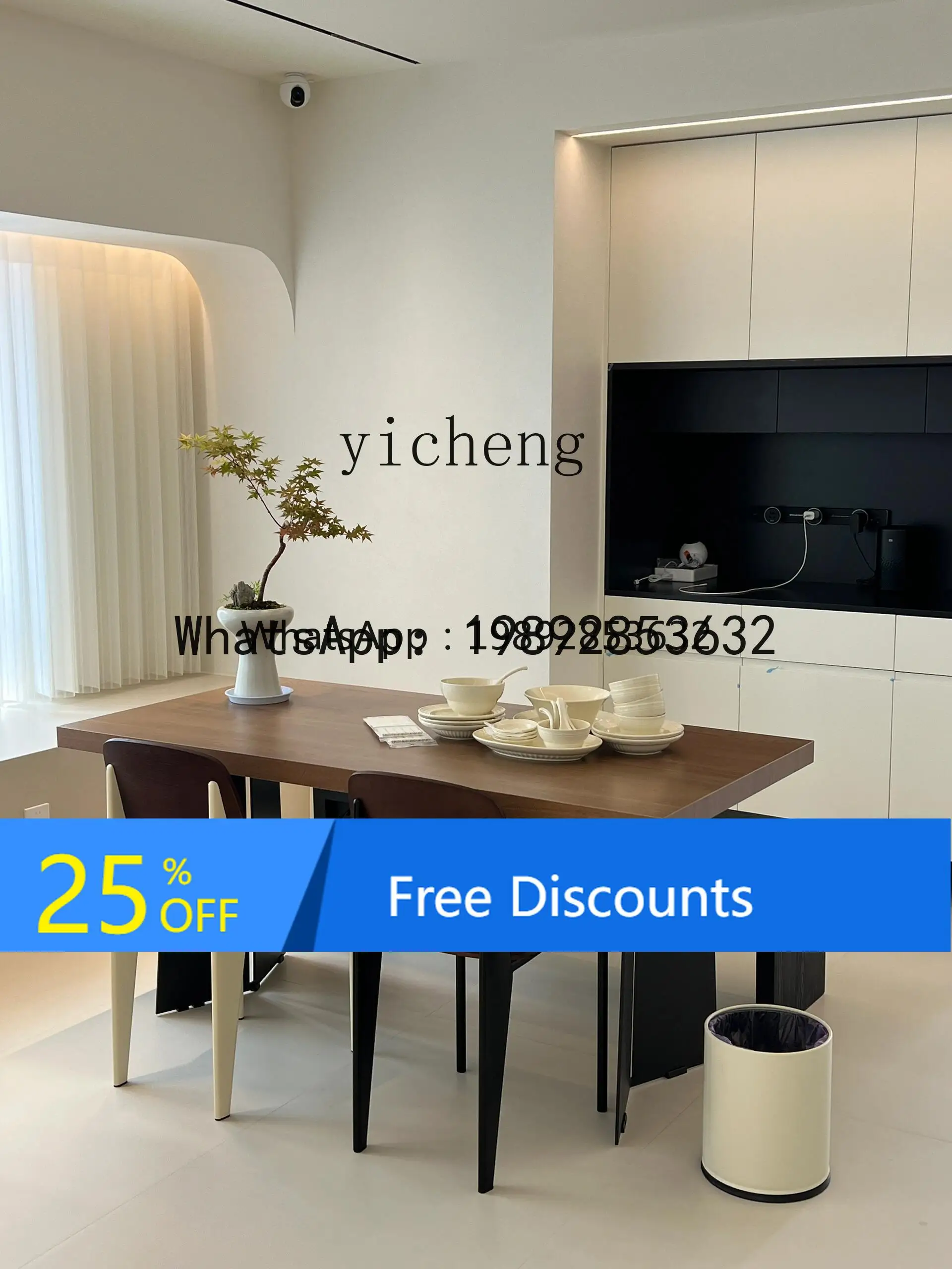 

LYY solid wood long table Nordic dining table medium antique walnut dining table retro desk