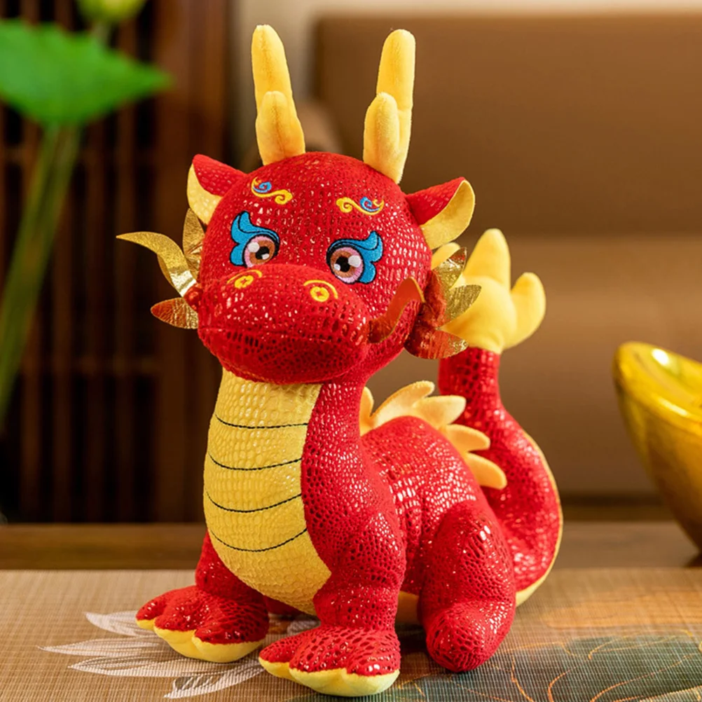 2 Pcs Dragon Kids Stuffed Toy Kawaii Animals Lovely Chinese New Year Mascot Plush Baby Toys