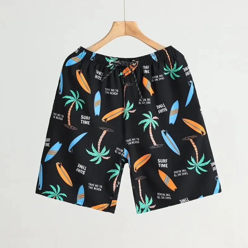 3D Printed Ethnic Elephant Short Pants For Men Letter Graffiti Print Board Shorts Summer Beach Casual Loose Sports Swim Trunks