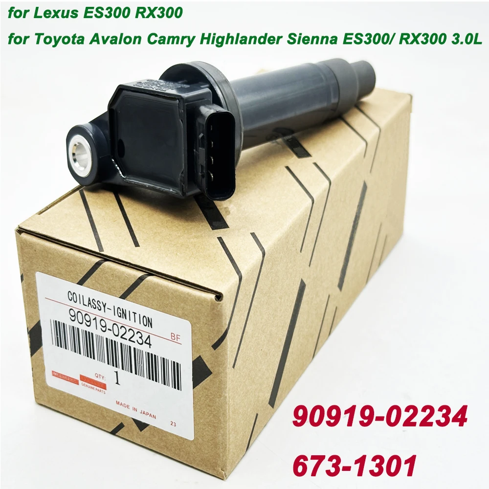 

Для D-ENSO 90919-02234 90080-19016 Катушка зажигания для Toyota Lexus 2002-2006 Camry 2000-2003 Sienna 9091902234 673-1301 UF-267