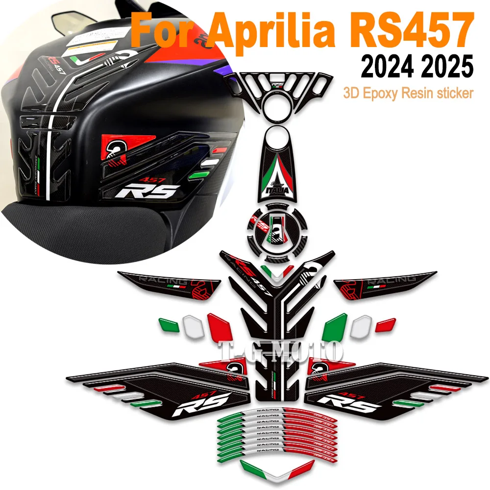 

For Aprilia RS457 Motorcycle Tank Pad Side Grips Gas Fuel Oil Knee Protector Wheels Adhesive Stickers Decals RS 457 2024 2025 ﻿