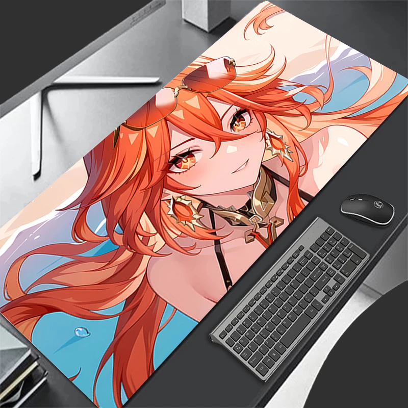 Mousepad Computer Gaming Accessories Keyboard Pad Office PC G-genshin Impact Mavuika Rubber Mouse Pad Decoracion Desk Mouse Mat