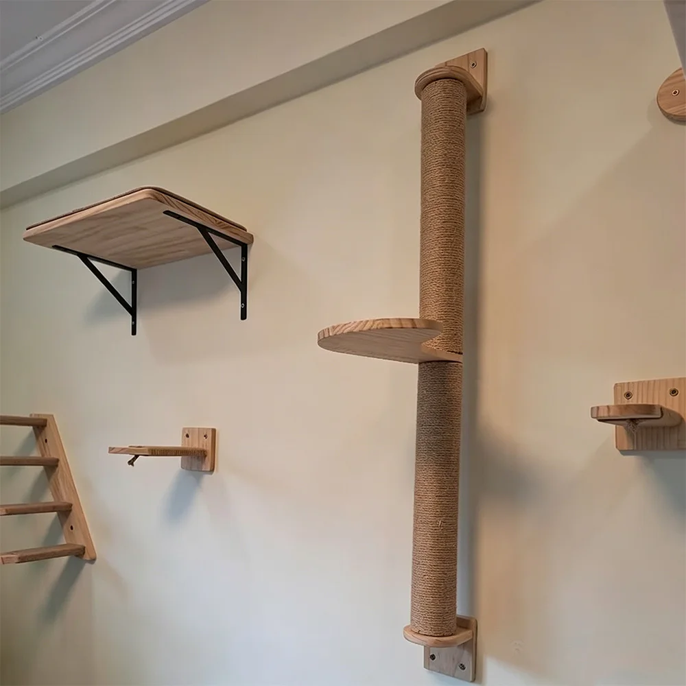 Muebles pared para gatos: rascador, hamaca y estantes de escalada - imagen 2