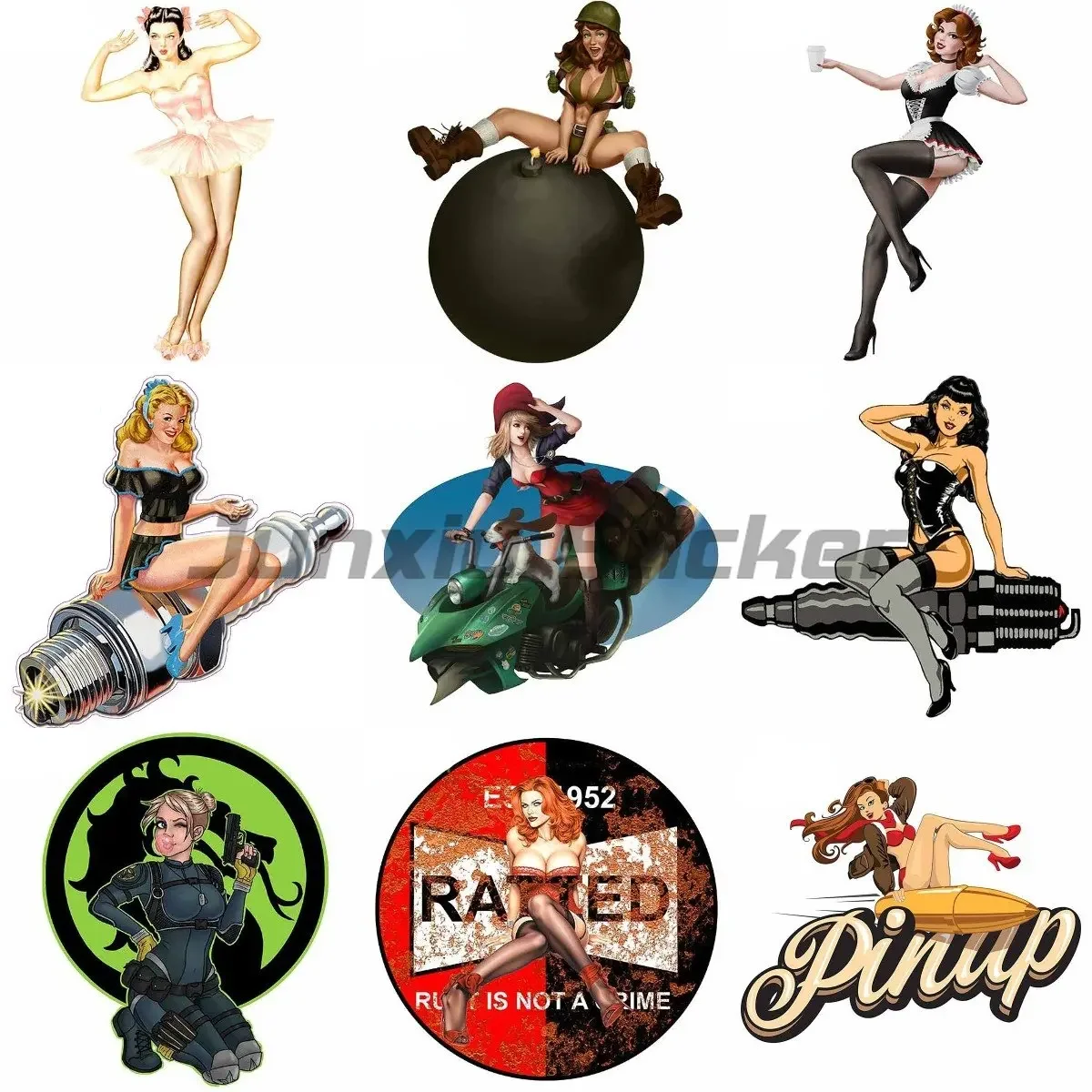 

Стиль Винтаж 3D Сексуальная Девушка Старая Школа Мотоциклы Pin Up Девушка Автомобиль Окно Бампер Шкафчик Ящик Для Инструментов Наклейки Аксессуары Для Ноутбука Наклейка