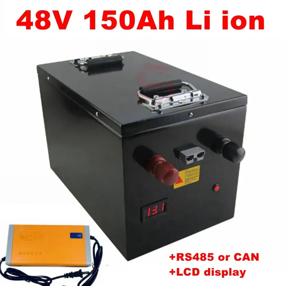 

Regchargeable 48v 150ah lithium ion battery pack with bluetooth BMS RS485 communication for 48v 5kw 10kw Hybird inverter UPS so