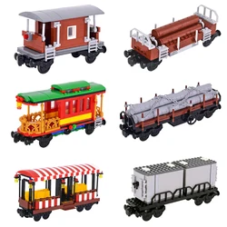 Creative Expert Ideas City Christmas Retro Sightseeing Carriage Tank Car Train MOC Railway Express Bricks Building Blocks Toys