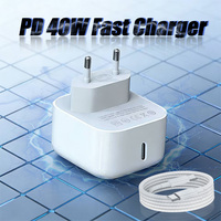 PD 40W Fast Charger Type C Quick Charging Cable For iPhone 17 16 15 14 13 12 11 Pro Max For Samsung EU US UK Pulg Charge Adapter