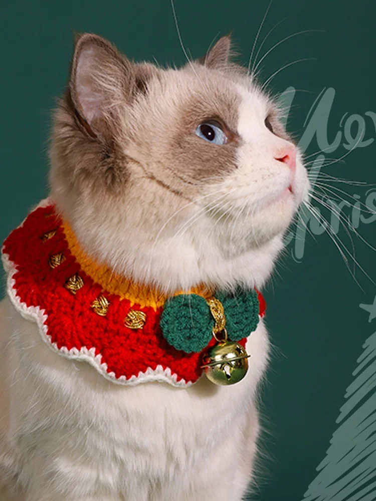 

Y Cat Christmas Scarf Ornament Pet Decorative Saliva Towel Dog Scarf Winter Collar