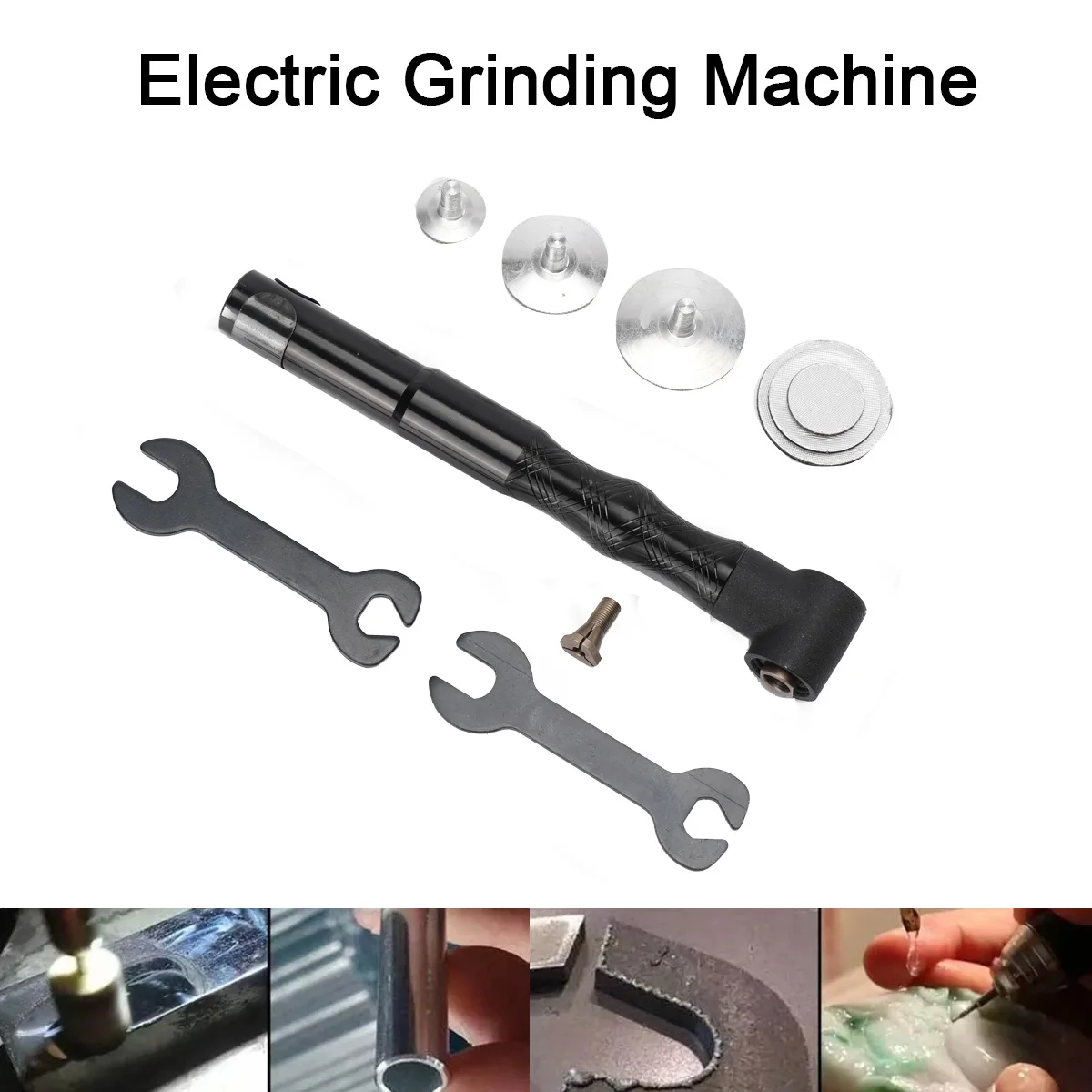

1set 90 degree Handpiece+stainless shaft for drill chuck grinder Electric 90 Degree Elbow Grinder Handle Grinding Machine
