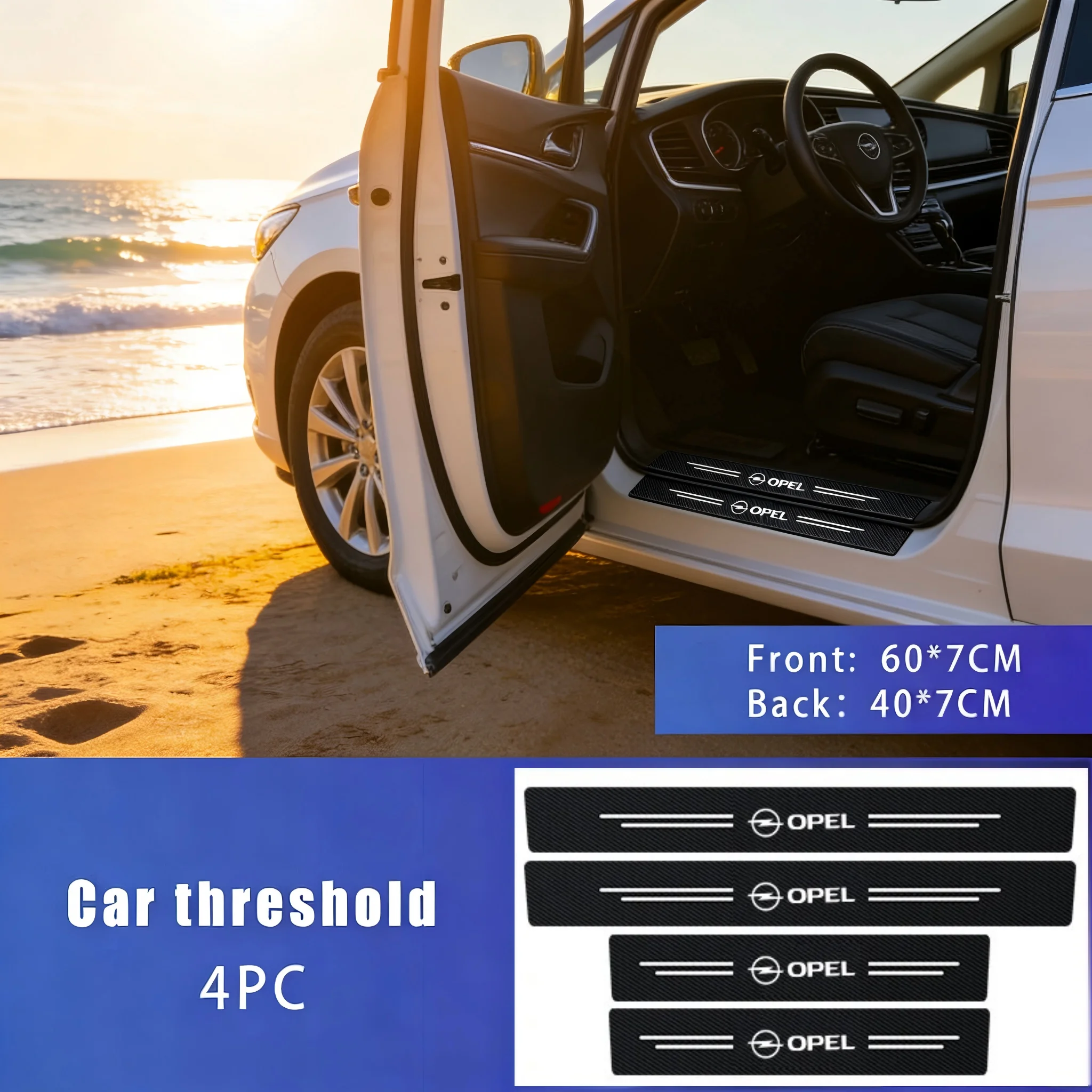 

4PCS Car Refit Door Protector Anti Scratch Tape Trunk Sill Scuff Door Edge Stickers Fit For Opel Corsa Astra Mokka Combo Zafira