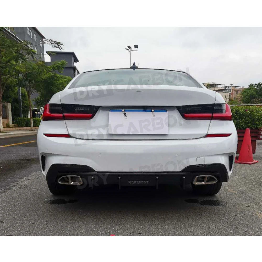 

For BMW 3 Series G20 2019 2020 Dry Carbon Fiber Rear Lip Diffuser Spoiler Back Bumper Guard Plate Car Styling Body Kits