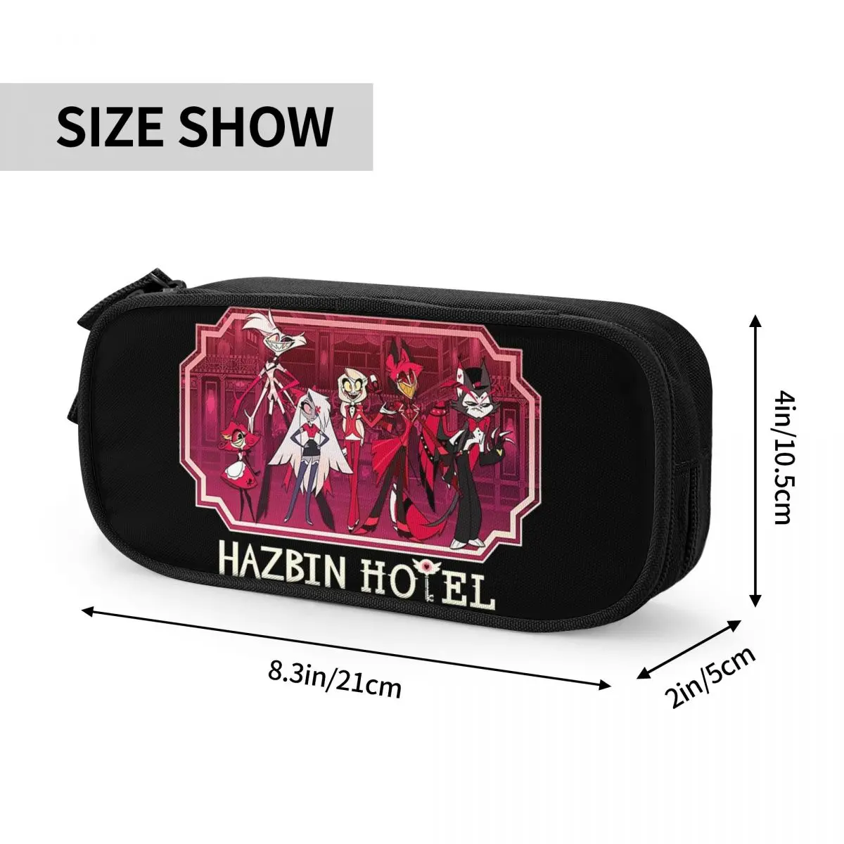 Imagem -03 - Lápis Hazbin Hotels Adventures Lápis com Logotipo Vintage Pen Box Bolsa de Capacidade Material Escolar Papelaria Cosmética Moda Cases de