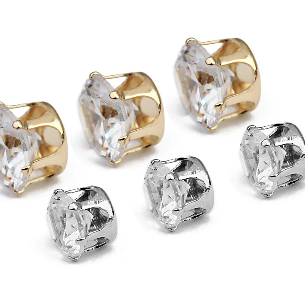 

50Pcs Zircon-Studded Jewelry Accessories Copper Base 6mm Round Beads DIY Ring Supplies Party Engagement Prom Rhinestone Jewelry