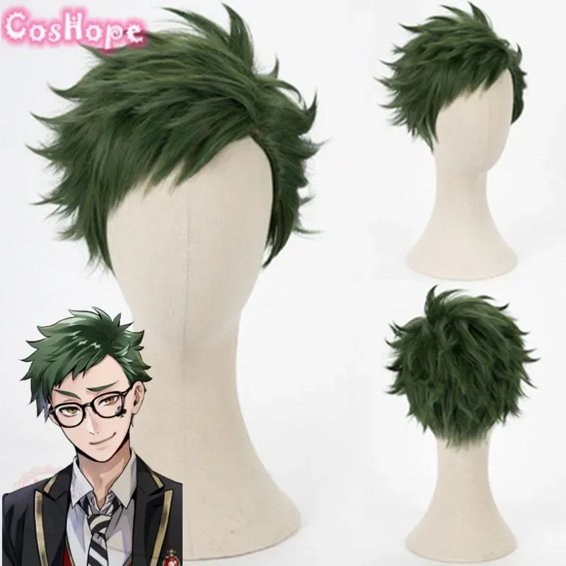 Trey Clover Cosplay Wig Men Short Green Wig Cosplay Anime Cosplay Wigs Heat Resistant Synthetic Wigs