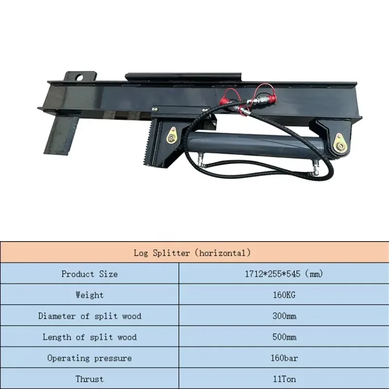 Horizontal Log Splitter Attachments for Mini Skid Steer Track Loader
