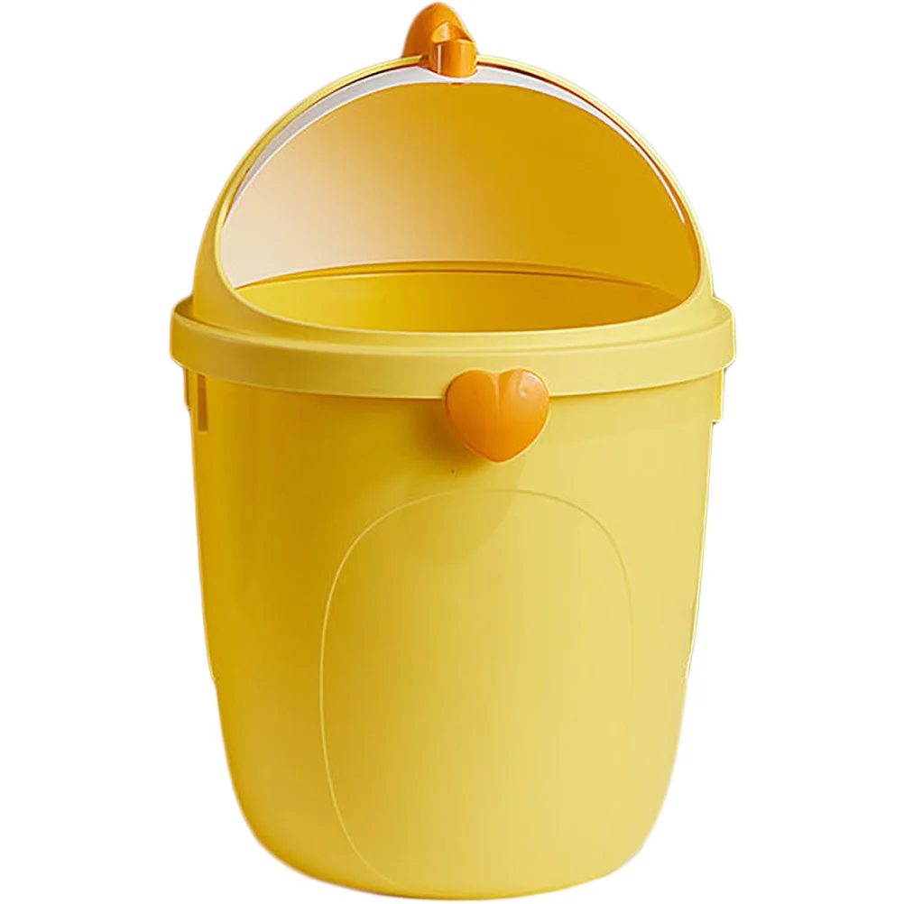 

Chick Modeling Trash Can with Lid Compact Size for Bedside Tabletop Use Small Garbage Container Cute Design Trash Can