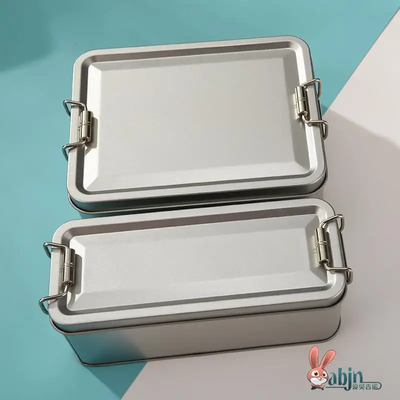 

Герметичный прямоугольный ланч-бокс из пищевой нержавеющей стали с защелками для пикника и кемпинга, контейнер для хранения продуктов