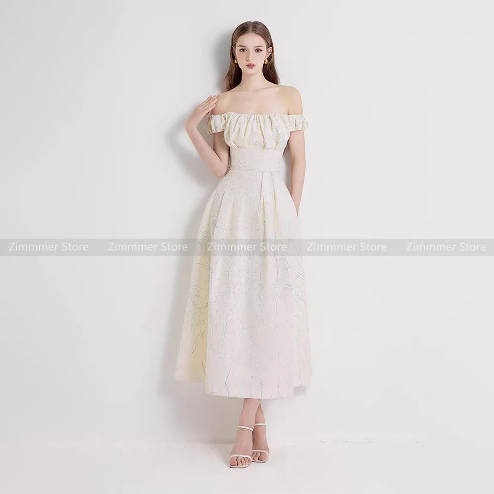 

Vietnam Niche Light Luxury 2024 Summer Sexy One Shoulder Stretchy Pleated Waisted Gown Long Dress