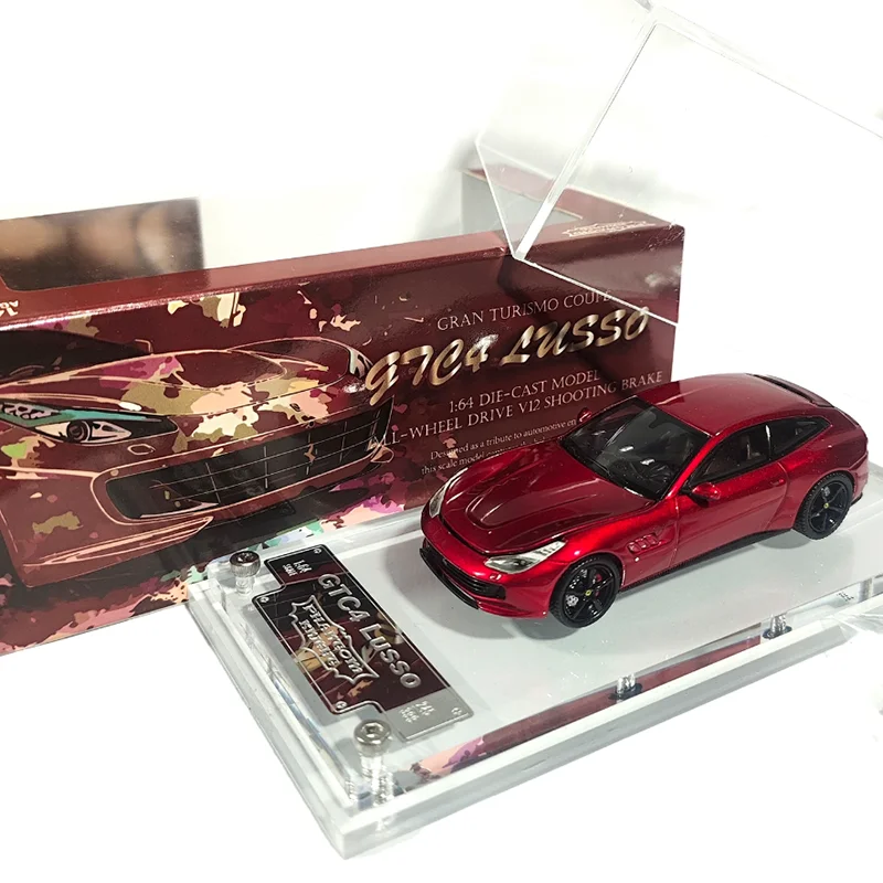PK 1:64 GTC4 Lusso Shooting Brake Alloy Car Model Desktop Decoration Unique Gift Static Display Collectibles Toys
