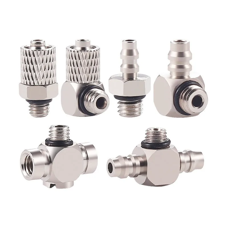 Miniature Fittings Pagoda Quick Fitting Tee Male Thread M3 M4 M5 M6 Tube 4 6mm Pneumatic Pipe Air Hose Quick Fitting Mini Connec