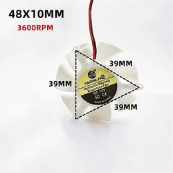 48MM Graphics Card For GT210 430 520 610 ZOTAC Fan Blade 48MM Diameter 39mm Hole Pitch 12V 4pin