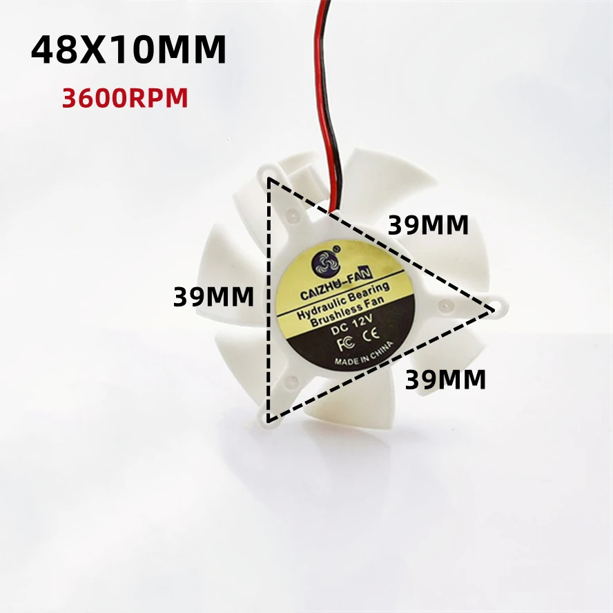 48MM karta graficzna dla GT210 430 520 610 ZOTAC śmigło wentylatora o średnicy 48MM 39mm podziałka otworów 12V 4pin