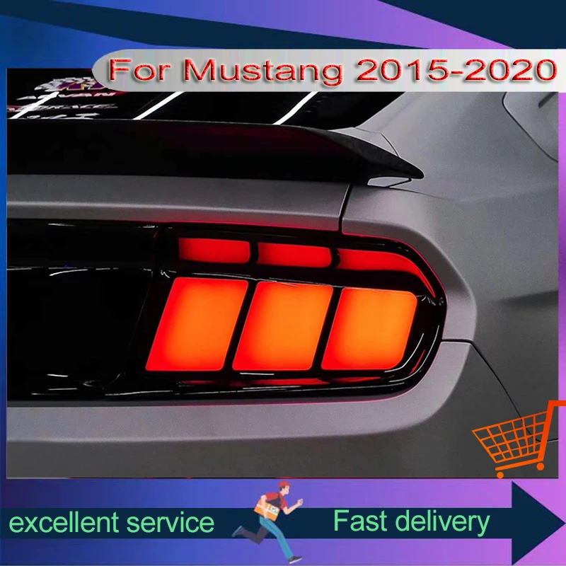 Car Styling For 2015-2020 Ford Mustang Modification Taillights Assembly Supercar Rear Lamps LED Streaming Turn Signal Lights