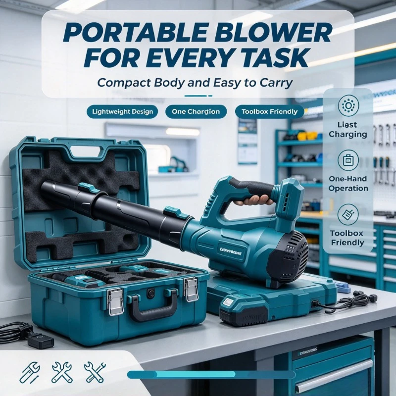 HILDA Electric Air Blower Cordless Power Tools Garden Vacuum Cleaner Dust Computer Collector Handheld forBattery