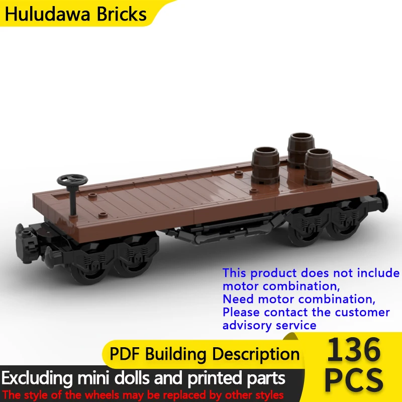 

City Car Model MOC Building Bricks Railway Open Loading Flatcar Modular Technology Gifts Holiday Assemble Children Toys Suit