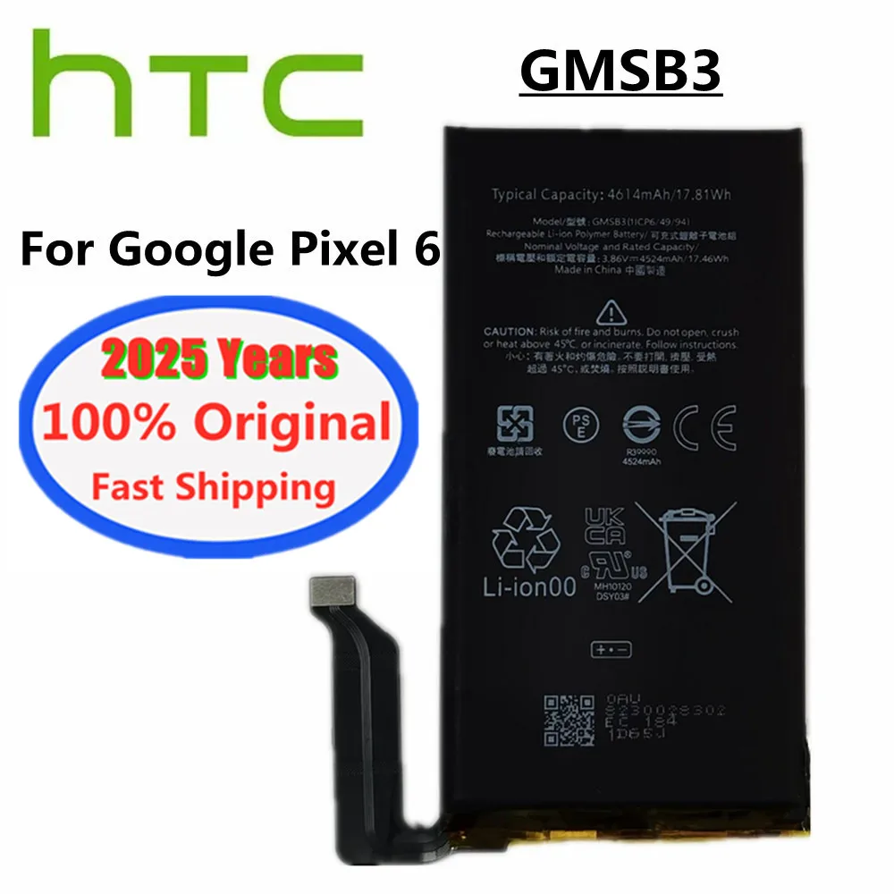 2025 Years High Quality GMSB3 Original Battery For HTC Google Pixel6 Pixel 6 4614mAh Battery Bateria Deliver Fast