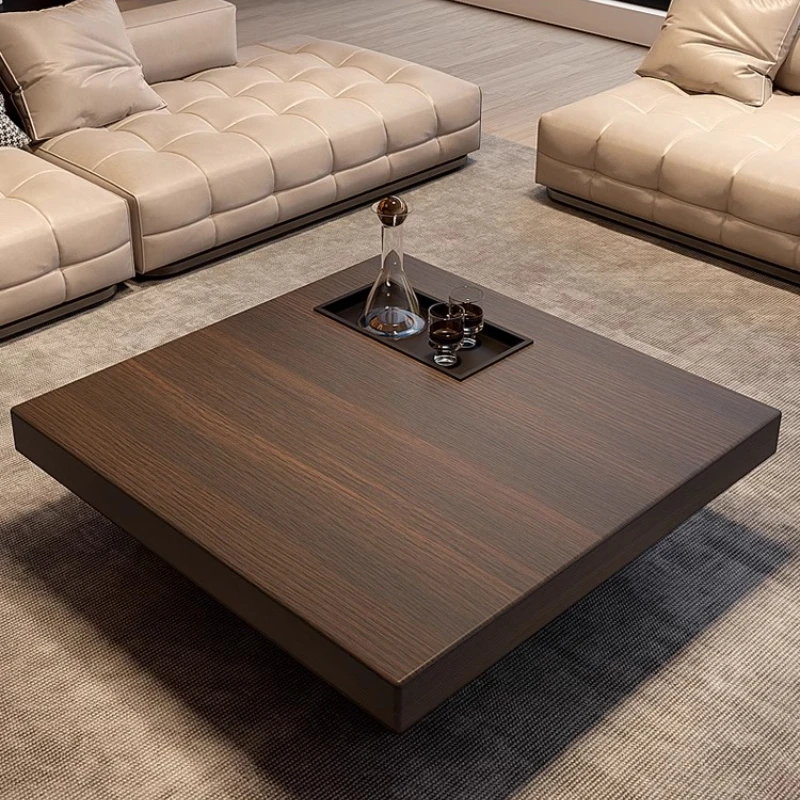 

Modern simplicity 2025 new living room household solid wood square suspended coffee table small apartment