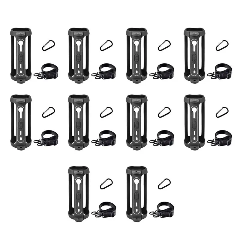 Exquisite-10X For Flip 6 Case Cover Audio Storage Bag With Shoulder Strap Carabiner Travel Carrying Protective Storage Bag